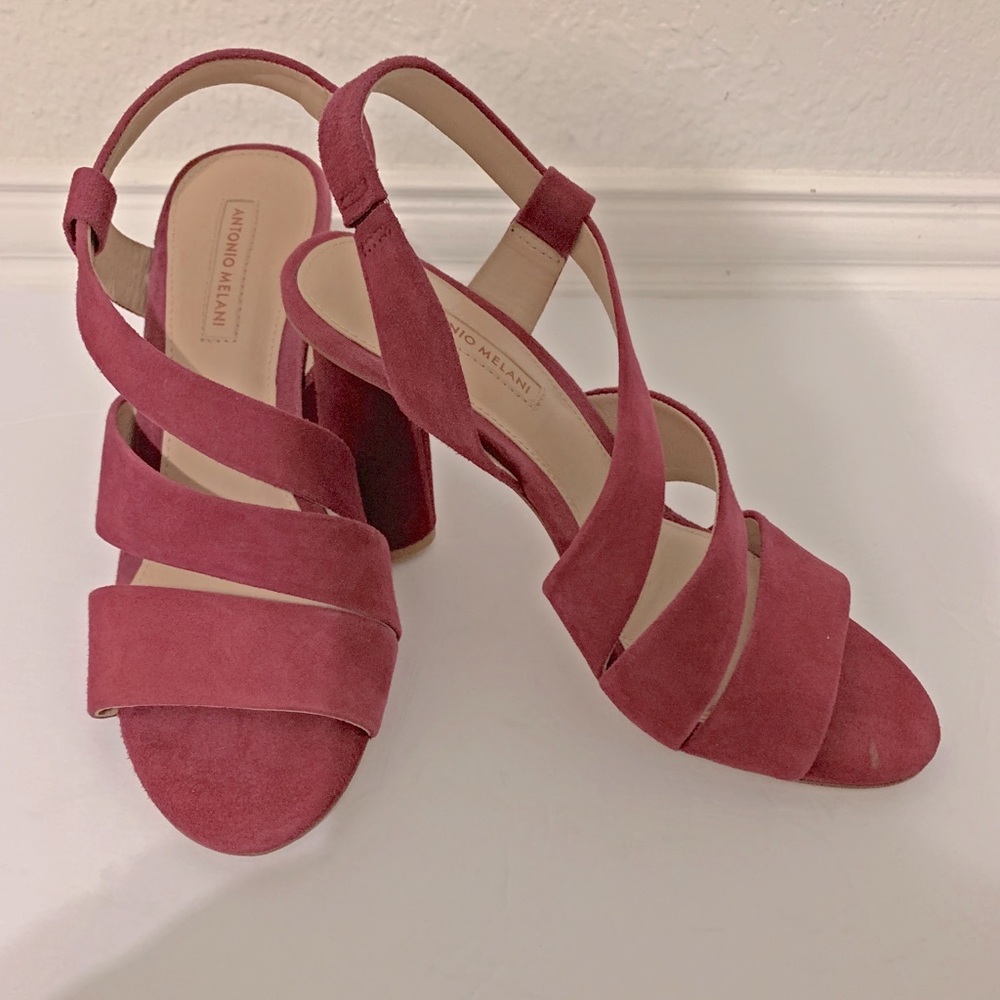 NWOTB Antonio Melani Layren Suede Leather Slingback Heels Sandals Size 8